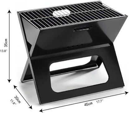 Christmas Party Charcoal Grill Outdoor X-Shaped Barbecue Grill is Convenient for Folding Barbecue BBQ Grill BBQ Stove Charcoal Grill BBQ Grill (Color : Stainless Steel Color)