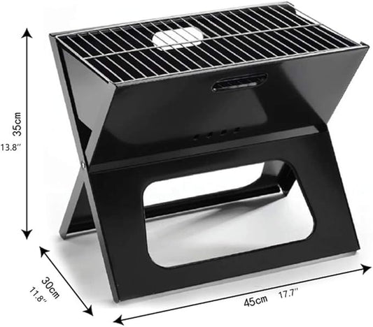 Christmas Party Charcoal Grill Outdoor X-Shaped Barbecue Grill is Convenient for Folding Barbecue BBQ Grill BBQ Stove Charcoal Grill BBQ Grill (Color : Stainless Steel Color)