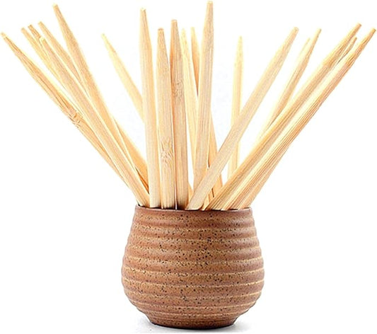 7" Natural Bamboo Skewers For BBQ，Caramel and Candy Apple Sticks, Corn Dog，Corn Cob，Cookie，Lollipop，Kabob，Gril. 5mm Thick by Semi Point Styel (100 pcs)