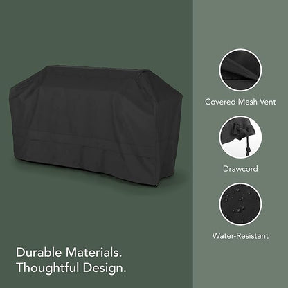 Covermates Island Grill Cover - Rip-Resistant Water-Resistant All-Weather Outdoor BBQ Cover with Mesh Vents, Heavy-Duty 600D Polyester Protection for Large Island Grills, 86 Inch, Ripstop Black