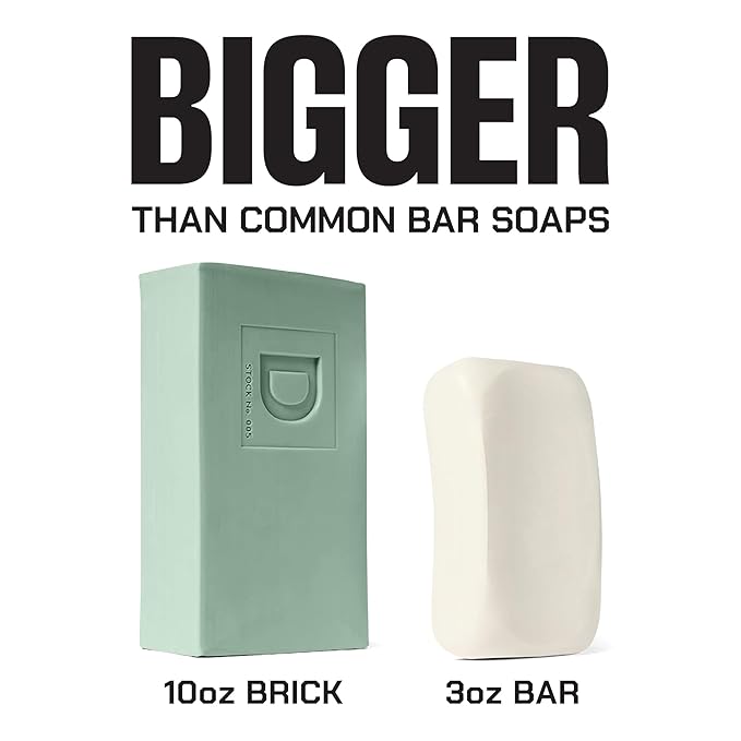 Duke Cannon Big Brick of Soap Seawolf 4 Pack – Large 10 oz Men’s Bar Soap, Fresh Aquatic Scent, Triple Milled, Long-Lasting Heavy Duty Body Soap for Daily Shower Use