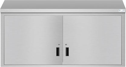 KoolMore 60 in. Stainless Steel Wall Cabinet with Hinged Doors, NSF Certified (KM-WMC-1560-S)