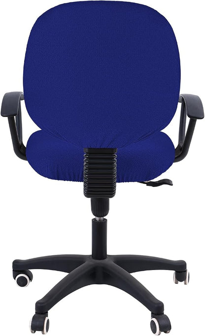 Smiry Office Computer Chair Covers for Desk Rotating Chair Protector | Stretch Jacquard Removable Washable Universal Slipcovers, Seat + Backrest Cover, Royal Blue