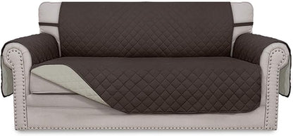 Easy-Going Reversible Couch Cover, 2 Cushion Sofa, Chocolate/Beige | Oversized Loveseat Slipcover For Dogs, Water Resistant Mat, Living Room, Non-Slip Sofa Cover, Pet Friendly