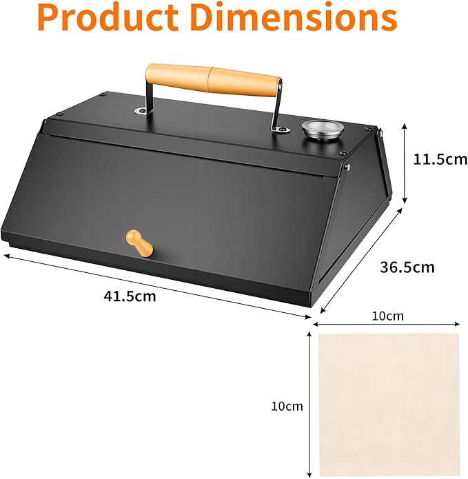 Outdoor Pizza Oven for Grill, Grill Top Pizza Oven with Pizza Stone & Thermometer, Stainless Steel Pizza Oven Accessory for Gas, Charcoal & Propane Grills, for Backyard Pizza Nights, Outdoor Cooking