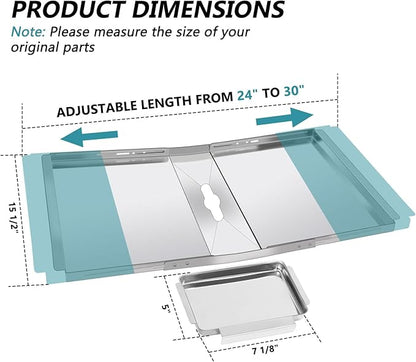 DGF493BNP Drip Pan Grill Replacement Parts for Dyna Glo DGF493BNP, DGB494SPB, Backyard Grill BY13-101-001-12, Grill Grates, Heat Shields and Adjustable 24''-30'' Grease Tray for Dyna-glo 4 Burner