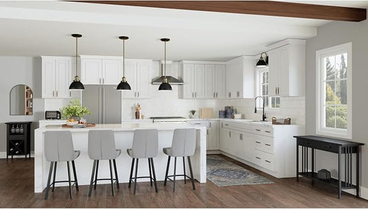 Design House Brookings Shaker Unassembled Bridge Wall Kitchen Cabinet W3018, 30 W x 12 D x 18 H, Painted White with Sherwin Williams®, Solid Wood, 561662