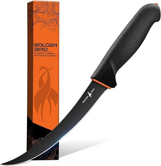 Golden Bird Boning Knife 6 Inch, Meat Trimming Knife with Non-Slip Handle, Flexible Butcher Knives with German Stainless Steel, Gift for Men