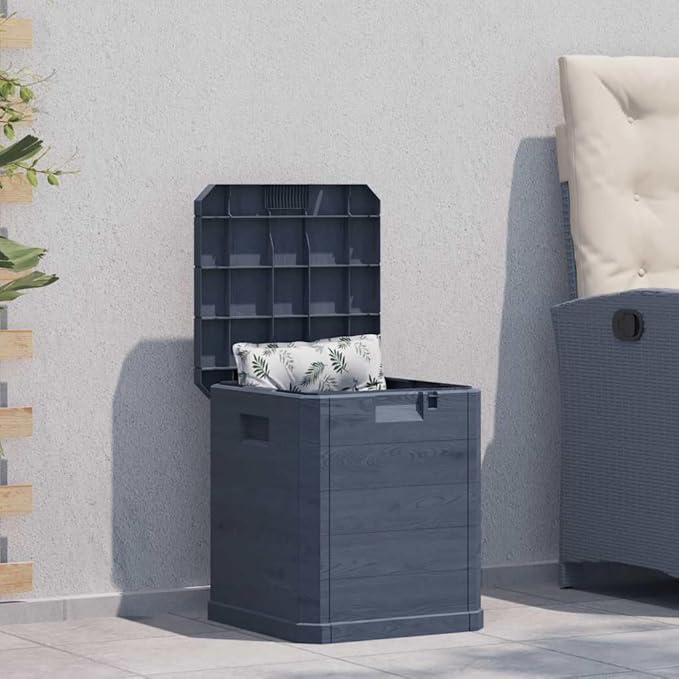 vidaXL Patio Storage Box, Deck Box with Lid, Outdoor Cabinet, Storage Chest for Outdoor Cushions Throw Pillows Garden Tools Pool Supplies, Anthracite