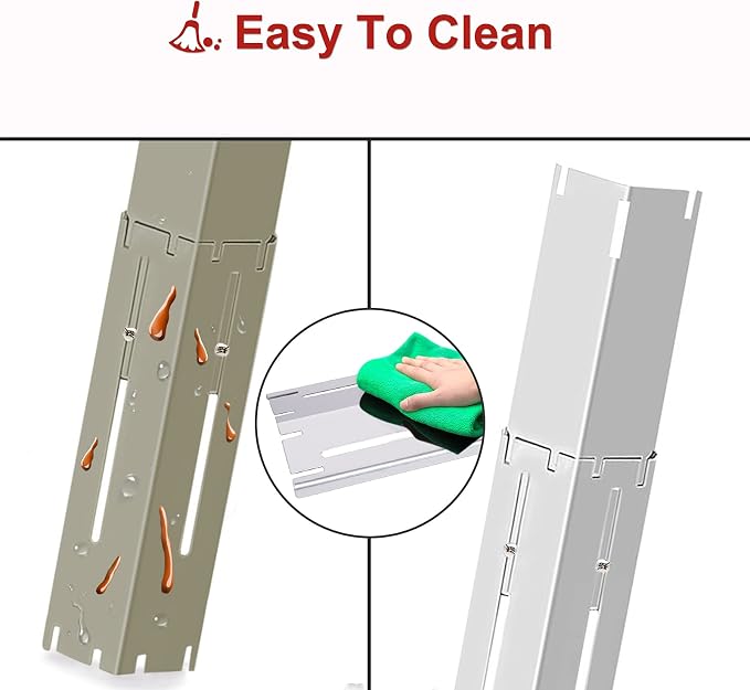 Universal Grill Heat Plates Heat Tents Heat Shields for Gas Grill, Adjustable Barbecue BBQ Grill Flame Tamers Burner Covers Heat Deflectors, Stainless Steel Gas Grill Replacement Parts, 3-Pack