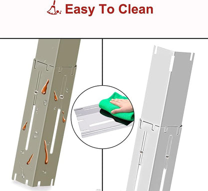 Universal Grill Heat Plates Heat Tents Heat Shields for Gas Grill, Adjustable Barbecue BBQ Grill Flame Tamers Burner Covers Heat Deflectors, Stainless Steel Gas Grill Replacement Parts, 3-Pack