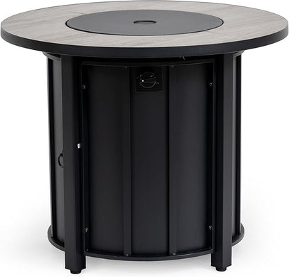 KEIKI 30 Inch Ceramic Top Propane Fire Pit Table, Round Outdoor Gas Fireplace, Steel Patio Heater for Backyard Garden