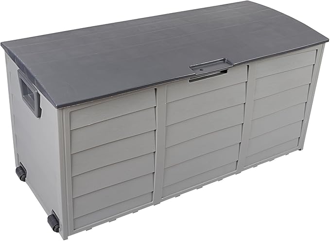 75gal 130lb gray plastic courtyard storage box