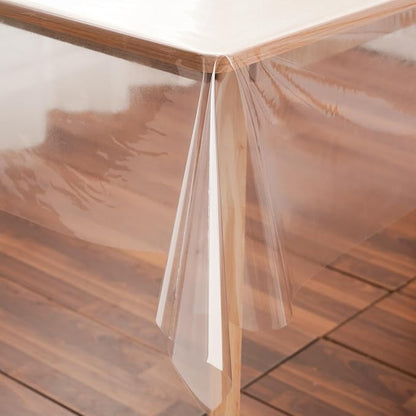 Clear Plastic Tablecloth Protector Rectangle 54x108 inch Waterproof Oilproof Stain Resistant Wipeable Table Cover for Dining Tables