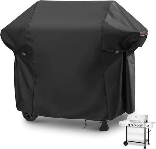 Grill Cover for Royal-Gourme-t GA5401T 5-Burner Propane Gas Grill, Waterproof Griddle Cover for Outdoor Barbecue Cooking - 53" L x 24" Wx 44" H, Black