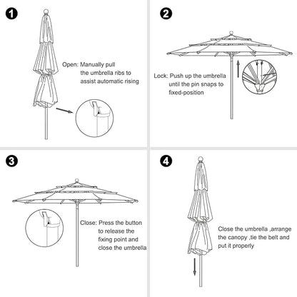 EliteShade USA 10-Year-Non-Fading 11ft 3-Tier Market Patio Umbrella, Commercial Grade Outdoor Table Umbrella with Cylinder Push-Up, Windproof & UPF 50+ UV Protection, Heavy Duty Ventilation for Garden, Deck, Pool, Backyard, Beach & Bistro, Burgundy