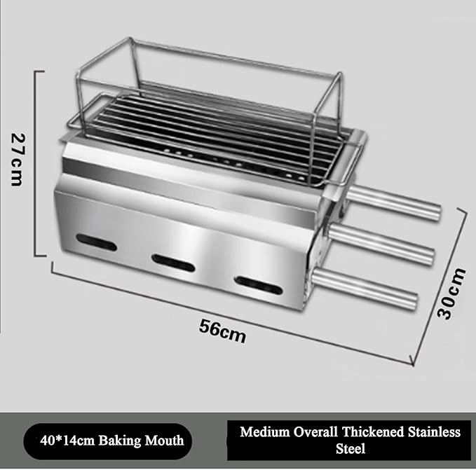 Stainless Steel BBQ Portable Charcoal Grill BBQ Lamb Skewer Camping Barbecue Grill for Garden Backyard Party Picnic Travel Home Outdoor Indoors Desktop Cooking Use