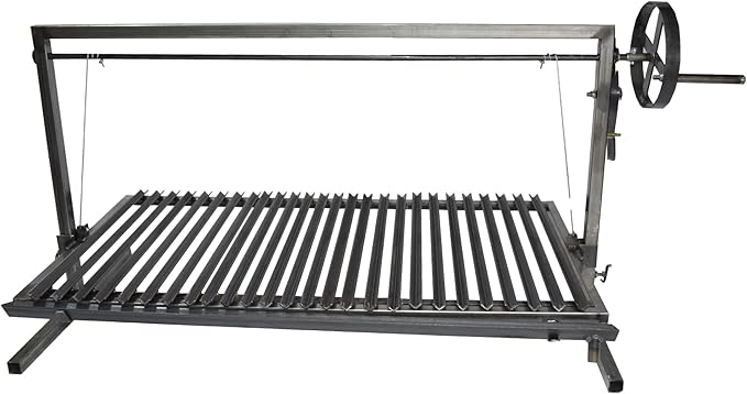 Iron Argentinian Style Santa Maria Grill - V Angle - Size medium (40 x 20 in) 100 x 50 cm (Iron Argentinian Style Santa Maria Grill - V Angle + Brazier + Fire tools)