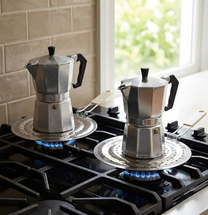 2 Pack Double Thickening Heat Diffuser Reducer Flame Guard Simmer Plate, Stainless Steel for Electric and Gas Stovetops