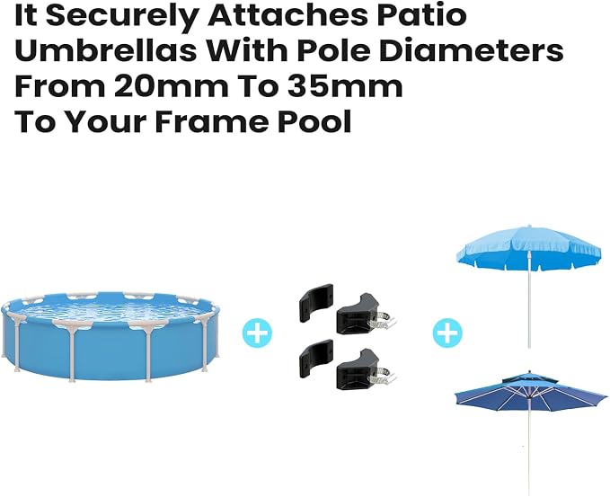 ECOPOOLTECH 7' Above Ground Pool Umbrellas, Outdoor Pool Sunshade for Oval or Rectangular Swimming Pools, Multi-functional Patio Umbrella for Garden/Pool Deck/Backyard, Must have Pool Accessories