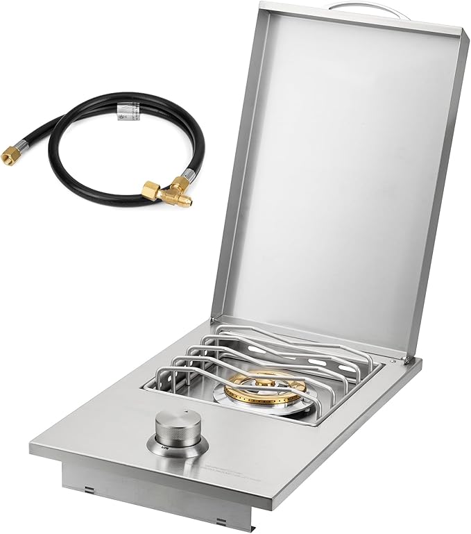 Stanbroil Built-in Single Side Burner for Outdoor Kitchen, 304 Stainless Steel Grilling Side Burners - Liquid Propane Only