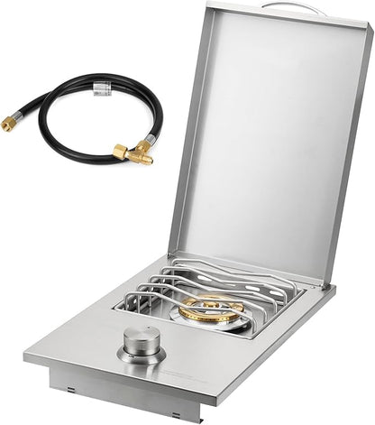Stanbroil Built-in Single Side Burner for Outdoor Kitchen, 304 Stainless Steel Grilling Side Burners - Liquid Propane Only