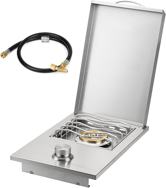 Stanbroil Built-in Single Side Burner for Outdoor Kitchen, 304 Stainless Steel Grilling Side Burners - Liquid Propane Only