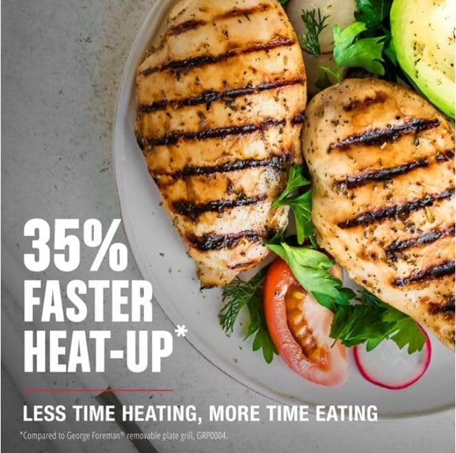 George Foreman 4-Serving Indoor Grill with Removable Plates