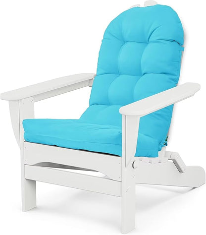 Adirondack Chair Cushion, Outdoor Patio Furniture Seat Pad, Waterproof | Waterproof cover with straps, PP cotton, high back thick seat pad for adirondack rocking chair indoor outdoor porch 44x19x4