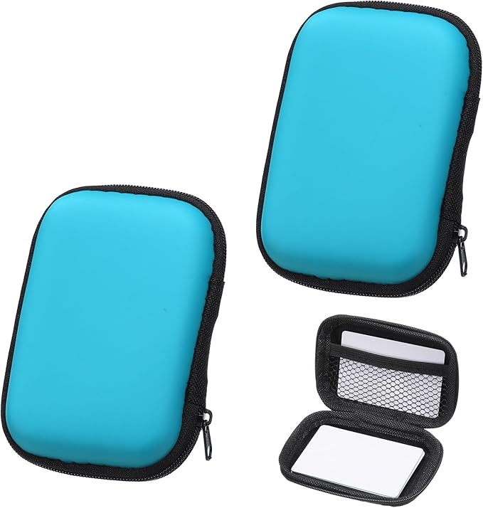 2Pcs Card Game Case, Soft Cloth Playing Waterproof Card Storage Travel Game Case Compatible for Outdoor Gaming Camping, Sky Blue