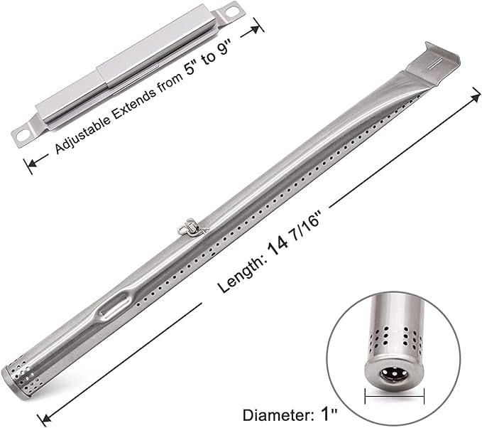 Yiming Grill Replacement Parts for Charbroil 463436215, 463436214, 463439915, 463436213, 463439914 Grill Models. Grill Burner Tubes, Heat Plate Shields, Carryover Tubes, and Grill Igniter Kit.