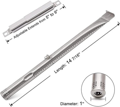 Yiming Grill Replacement Parts for Charbroil 463436215, 463436214, 463439915, 463436213, 463439914 Grill Models. Grill Burner Tubes, Heat Plate Shields, Carryover Tubes, and Grill Igniter Kit.