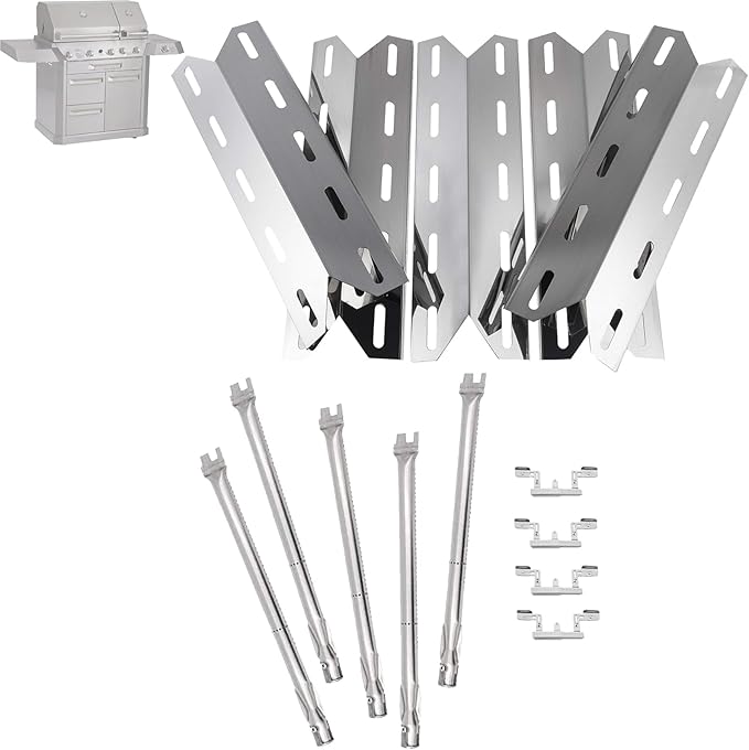 Stainless Steel Repair Kit Replacement Parts for Nexgrill 720-0025, 720-0234, 720-0289, Charmglow 720-0234, 720-0289, Kirkland 720-0025 Grill Burner Tube, Heat Plates