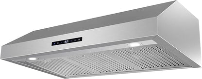COSMO UMC36 36 in. Haven Collection 380 CFM Ducted Under Cabinet Range Hood, LED Lights, Touch Controls, Stainless Steel
