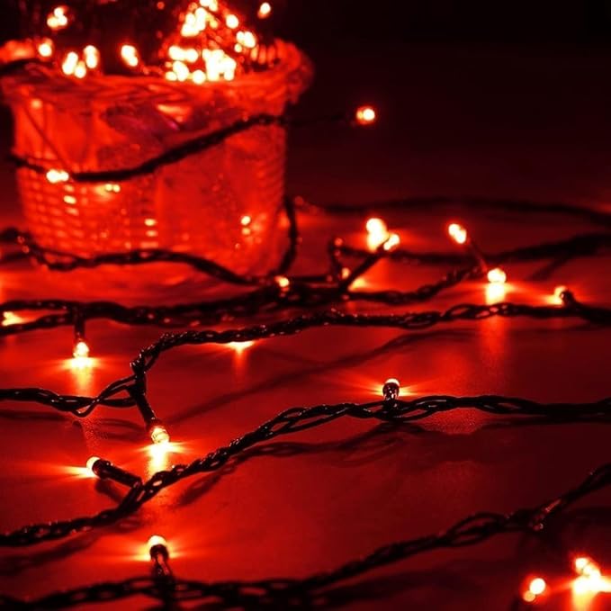 Connectable 240LED 88Ft 13Modes Valentine String Lights Indoor Outdoor | Extendable Green Wire Red Valentine Lights with Timer, Twinkle Fairy Light Plug in for Xmas Bedroom Wedding Party Decor(Red)