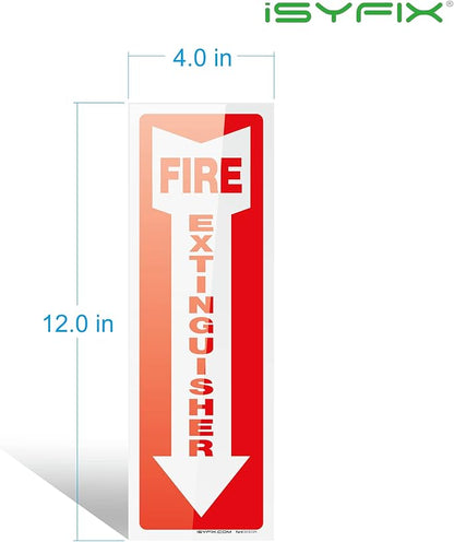 iSYFIX Fire Extinguisher Signs Stickers – 3 Pack 4x12 Inch – Premium Self-Adhesive Vinyl Decal, Laminated for Ultimate UV, Weather, Scratch, Water & Fade Resistance, Indoor & Outdoor