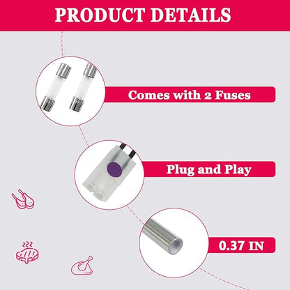 2 Pack Hot Rod Ignitor Compatible with Pit Boss & Camp Chef Wood Pellet Grill, Heating Element Kit Comes with 2pc Fuses