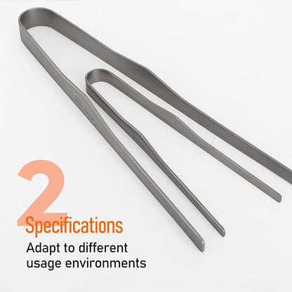 TiTo Titanium Grill Tongs Kitchen BBQ Tongs for Camping Outdoor Cooking Salad Steak Food Buffet Clip Grill Accessories (Large, Gray)