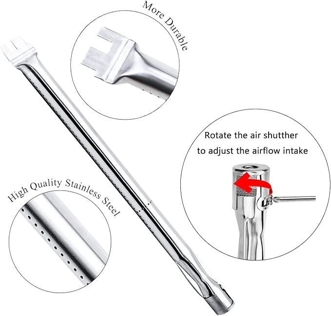 Repair Kit for Ducane Gas Barbecue Grill 30400040, 3100, 3200, 3400 Burner Tube, Stainless Heat Plate Tent, Burner Cover Replacement for Ducane 3 Burner DUCHD1, 30500048, 30500602, DUCHP1