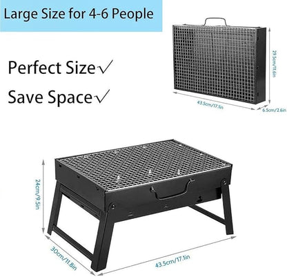 BBQ Grill Outdoor Portable Charcoal Grill, Lightweight Barbecue with Handle Grill Foldable BBQ Grills for Outdoor Cooking, Picnic, Camping, Patio Backyard Cooking (Size : M) (M) (S)