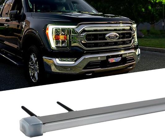 LEDGlow White LED Truck Grille Lighting Kit Fits 2017-2019 Ford F-150 | Compatible with F150 XLT, King Ranch, Platinum w/ LED Headlights, Includes Grill Light Bar & Accessory Harness