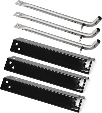 Criditpid Grill Replacement Parts for Expert Grill XG10-101-002-02 3 Burner Gas Grill, Grill Heat Plates Tents Shields and Burner Tubes Kit for 3 Burner Walmart Expert Grill Parts, 3-Pack