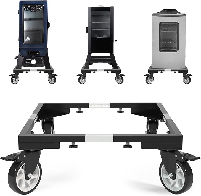 I'Ezonk 5 Inch Casters Wheels All Steel Smoker Stand，Electric Smoker&Vertical Electric Smoker&Digital Electric Smoker Universal Mobile Stand