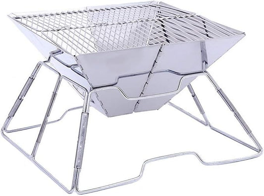 Portable Charcoal Grill for Camping BBQ Grills, Outdoor Barbecue Grill Stainless Steel Non-Stick Surface Folding Stand, Lightweight Camping Grill for Picnic and Garden,A-1