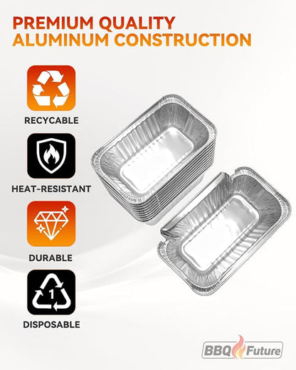 12 Pack Grease Container Foil Liners for HALO Elite Griddles &Pellet Grills | Aluminum Drip Pans for HALO XL Grease Management System, Heavy-Duty Leak-Proof Disposable Grill Grease Catchers