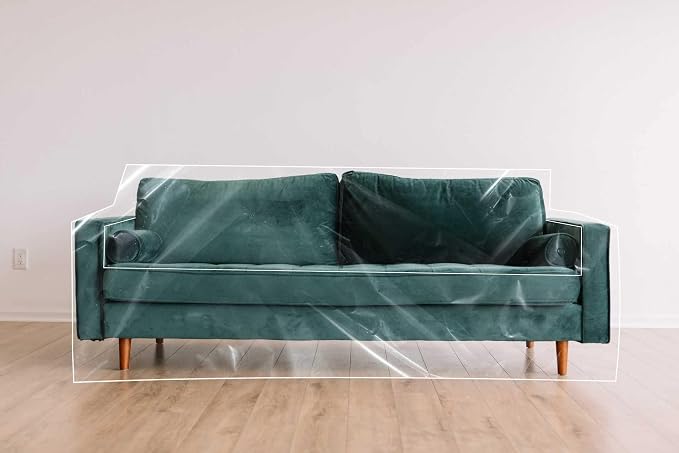 LAMINET Thick Crystal Clear Heavy-Duty Water Resistant Sofa/Couch Cover - Perfect for Protection Against CAT/Dog Clawing, Kids and Grandkids- Sofa - 42" BH x 18" FH x 96”W x 40”D