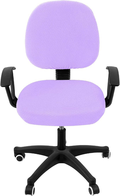 Smiry Office Computer Chair Covers for Desk Rotating Chair Protector | Stretch Jacquard Removable Washable Universal Slipcovers, Seat + Backrest Cover, Lavender
