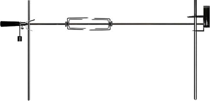 OneGrill Cordless Dual Post Open Fire Rotisserie System- 53 Inch Chrome (Matte Black Motor)