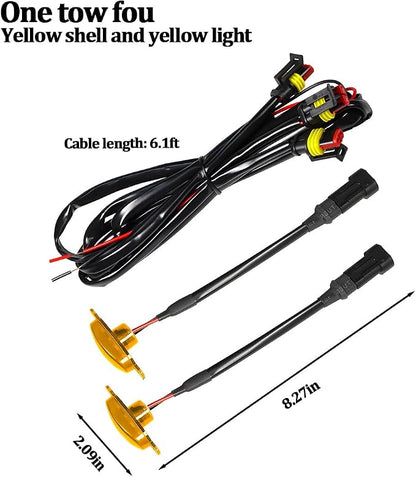 4PCS Car LED Grille Lights, Waterproof Bright Vehicle Grill Lights with Wiring Harness, Automotive Exterior Front Grille Trim Lamps Accessories, Compatible with F150 F250 F350 (Yellow)