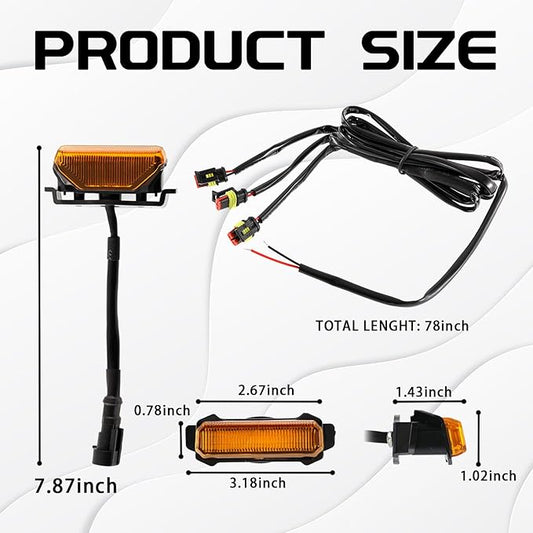 4PCS LED Grill Lights for Trucks, Amber LED Lights with Wire Harness, Front Grille LED Lights, Car Accessories Front Grill Lighting Kit for 2016-2019 Toyota Tacoma TRD PRO Front Gril